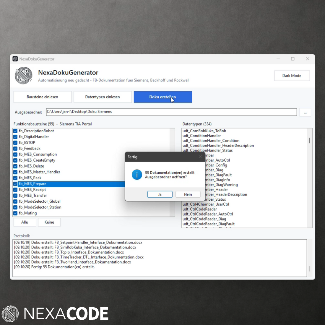 Dev Report 04: NexaCode PLC Doku Generator