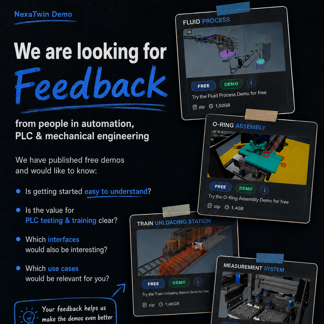 NexaTwin Demo: Wir suchen Feedback aus der Automatisierungspraxis